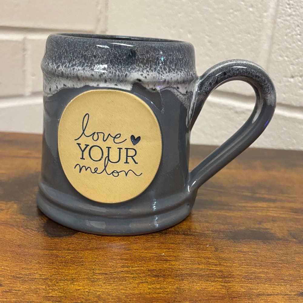 Love Your Melon Blue and Cream Mug